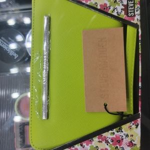 Steve Madden lime green zip around wallet